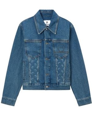 Marine Serre Denim Jackets - Blauw