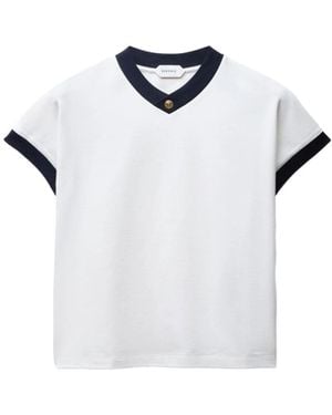 Versace Tops ,Wit ,Katoen Stretch Katoen-Jersey T-Shirt