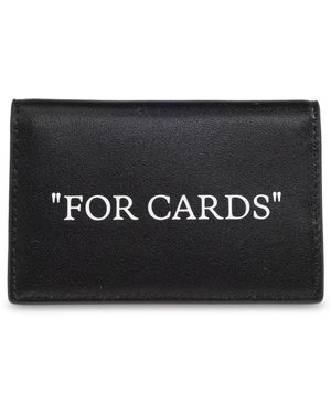 Off-White c/o Virgil Abloh Accessoires ,Zwart ,Leer Leren Kaarthouder Met Logo