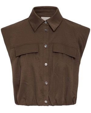 Ichi Sleeveless Tops - Brown