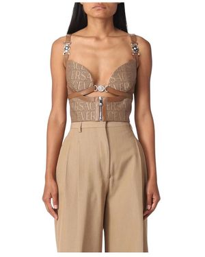 Versace Sleeveless Tops - Neutro