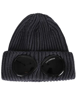 C.P. Company Accessoires ,Zwart ,Wol Extrafijne Merino Wool Goggle Beanie