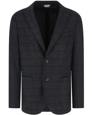 Boglioli Jassen ,Grijs ,Wol Geborduurde Blazer Van Wolmix - Zwart