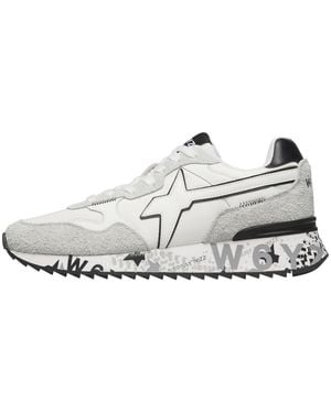 W6yz Schoenen ,Wit ,Leer Yak-M Sneaker - Metallic