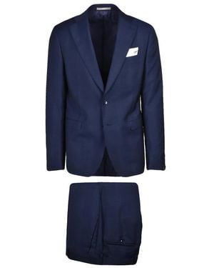 Paoloni Single Breasted Suits - Blauw
