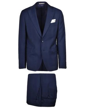 Paoloni Single Breasted Suits - Blauw