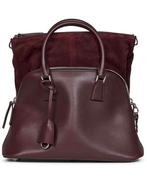 Maison Margiela Tassen ,Rood ,Katoen 5Ac Soft Medium Handbag - Paars