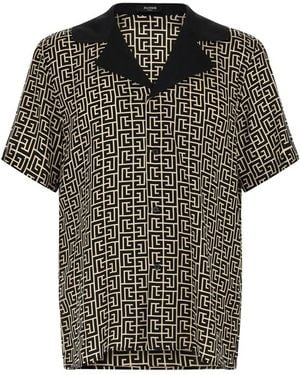 Balmain Short Sleeve Shirts - Black