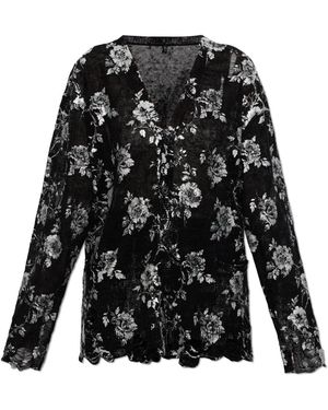 R13 Truien & Vesten ,Zwart ,Linnen Vintage Effect Cardigan