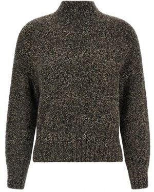 Agnona Cocoon Kaschmir Seide Bouclé Rollkragenpullover - Grau