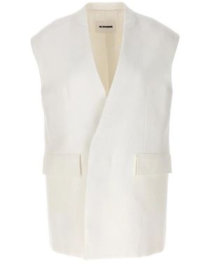 Jil Sander Waistcoats - White