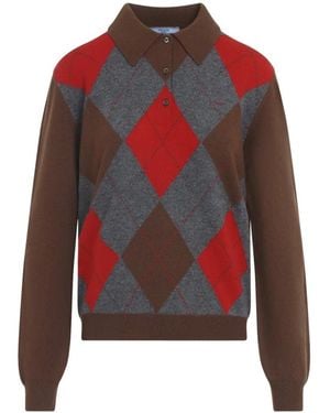 Prada Polo Shirts - Rojo