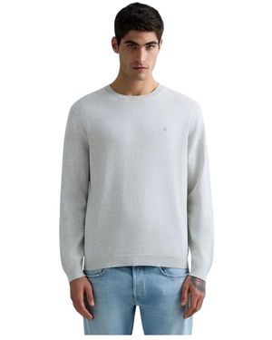Replay R Gestickter Baumwollpullover Strick - Grau