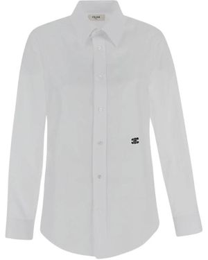 Celine Katoenen Logo Shirt - Wit