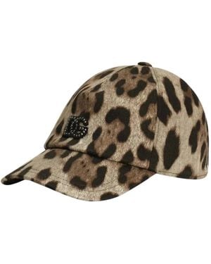 Dolce & Gabbana Katoenen Baseballpet Met Luipaardprint - Bruin
