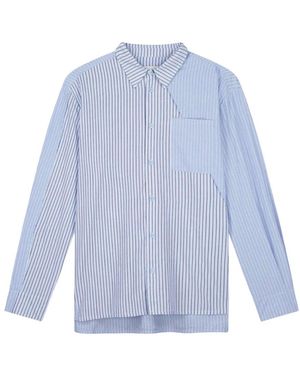 Arte' Asymmetrisch Gestreept Shirt - Blauw