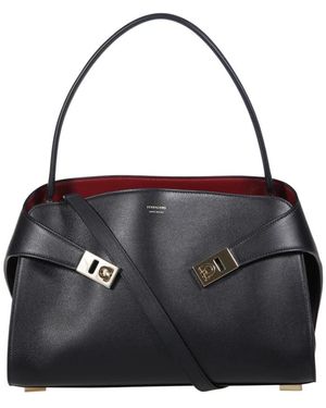 Ferragamo Tassen ,Zwart ,Leer Hug Soft Bicolor Bag