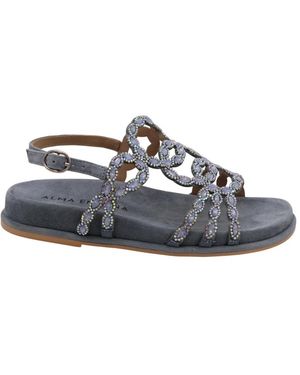 Alma En Pena. Flat Sandals - Blue