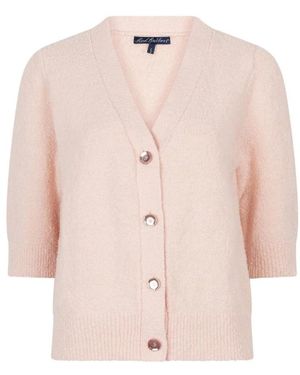 Red Button Popcorn Cardigan - Pink