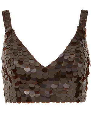 P.A.R.O.S.H. Sleeveless Tops - Brown