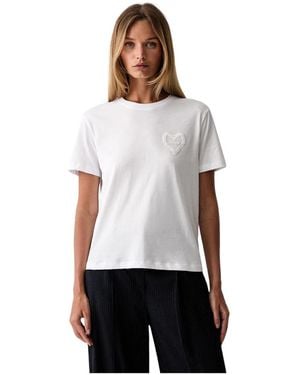 Twinset T-Shirt Met Hartapplicatie - Wit