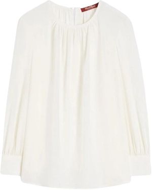 Max Mara Seiden Crêpe De Chine Bluse - Weiß