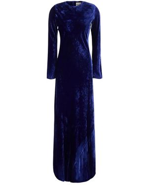 Semicouture Langes Kleid Mit Langen Ärmeln - Blau