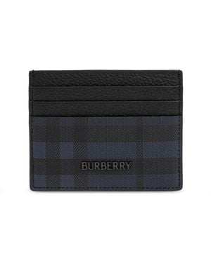 Burberry Leren Kaarthouder Met Logo - Zwart