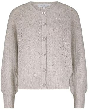 Red Button Glitzer Graue Strickjacke