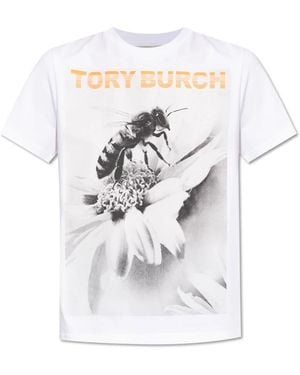 Tory Burch T-Shirt Mit Buntem Druck - Weiß