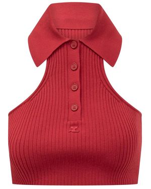 Courreges Sleeveless Tops - Rouge