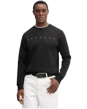 Hackett Hoodies & Sweatvesten ,Zwart ,Katoen Crew-Neck Sweatshirt