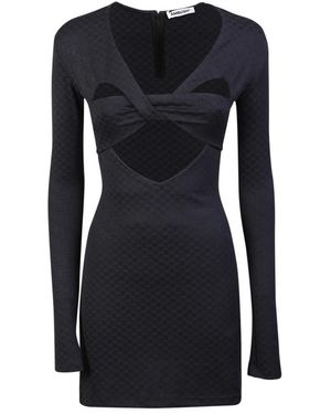 Ambush Kleedjes ,Zwart ,Spandex Zwarte Jurk Met V-Hals En Uitsnijdingen