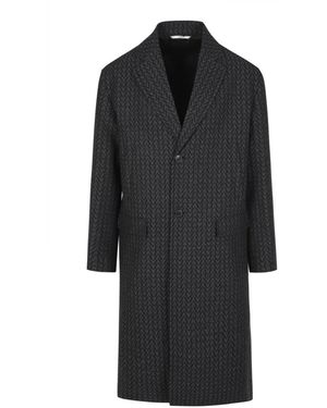 Valentino Single-Breasted Coats - Black