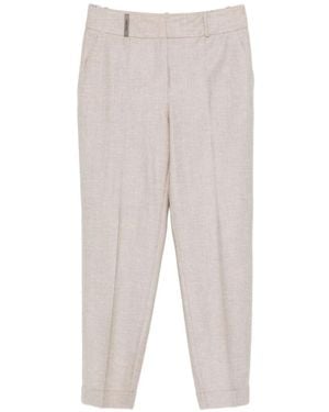 Peserico Wollen Blend Broek Aw25 - Grijs