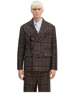 ANDERSSON BELL Soe-Check Double-Breasted Blazer - Bruin