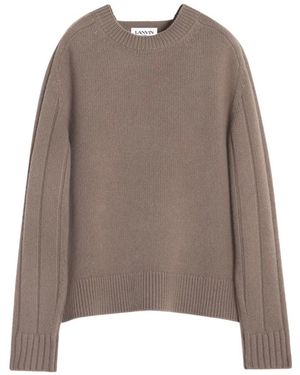 Lanvin Beiger Woll-Kaschmir-Crew-Neck-Pullover - Braun