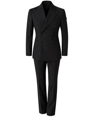 Franzese Collection Double Breasted Suits - Black