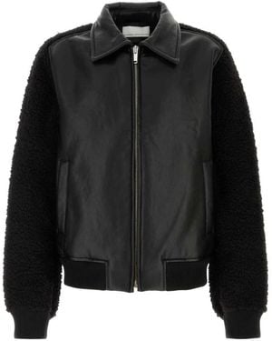 Random Identities Synthetic Leather Jacket - Schwarz