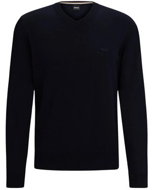 HUGO Truien & Vesten ,Blauw ,V-Neck Truien