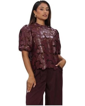 Nukus Nicole Top Flower Pu - Rood