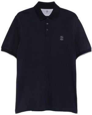 Brunello Cucinelli Tops ,Blauw ,Katoen Trui