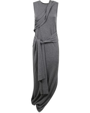 JW Anderson Sleeveless Draped Belted Dress - Grey