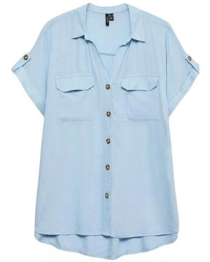 Vero Moda Overhemden ,Blauw ,Bumpy Blouse