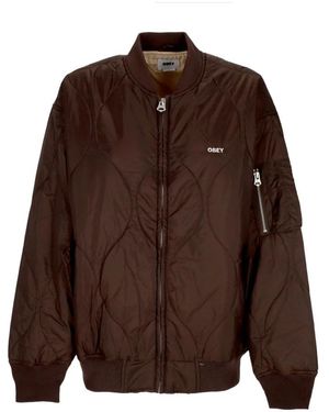 Obey Jassen ,Bruin ,Polyester Gewatteerde Bomberjack