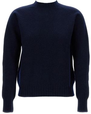 Drumohr Truien & Vesten ,Blauw ,Wol Ronde Hals Gebreid