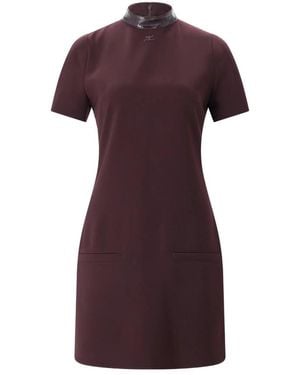 Courreges Jurk Met Hoge Hals - Paars