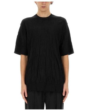Helmut Lang Crushed Knit Tee - Zwart