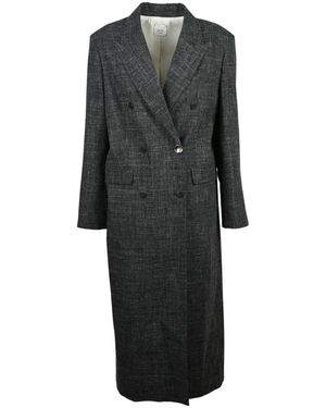 Alysi Double-Breasted Coats - Schwarz