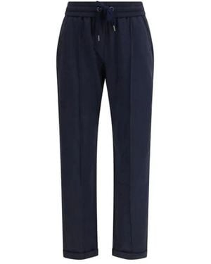 Brunello Cucinelli Broeken ,Blauw ,Katoen Katoenen Joggingbroek Met Trekkoord